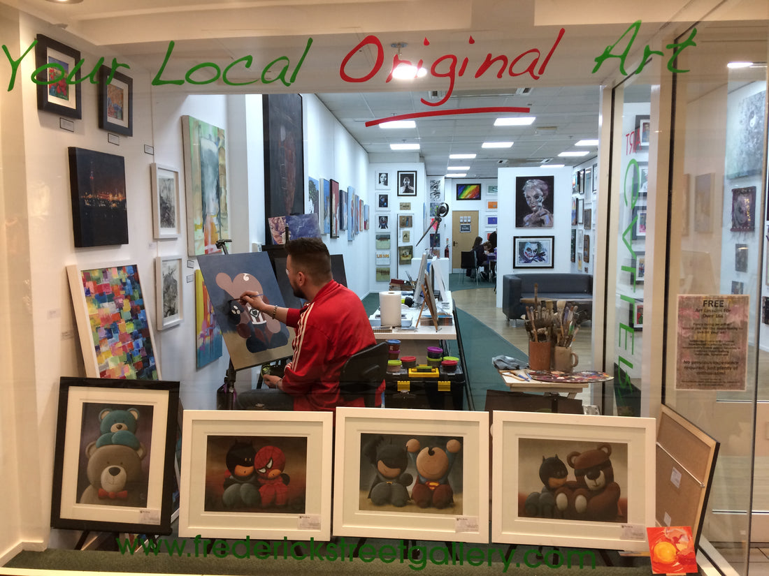 Painting in front of a crowd....