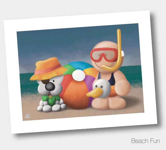 Beach Fun - A4 Print - £25.00