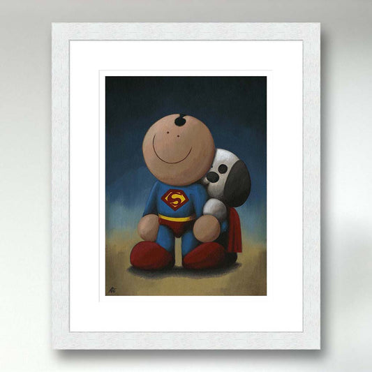 Mans Super Best Friend - White Frame