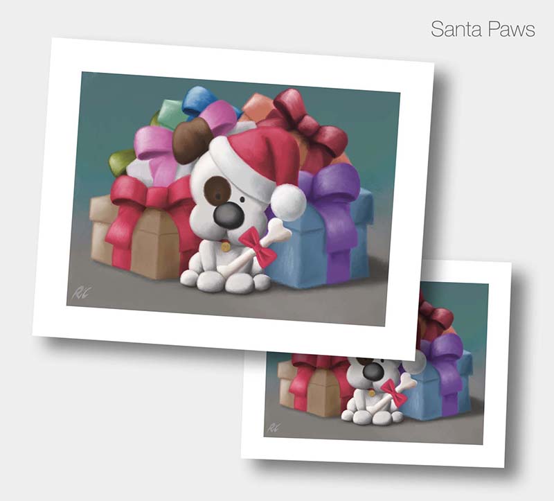 Santa Paws SPECIAL OFFER A3 Print, Discount Code and Device Wallpaper Bundle