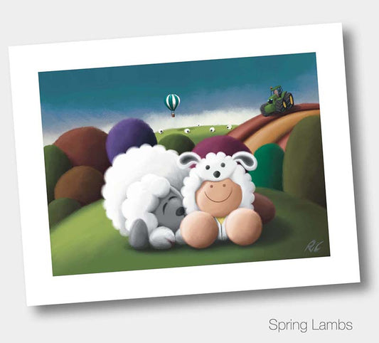 Spring Lambs - A4 Print - £25.00